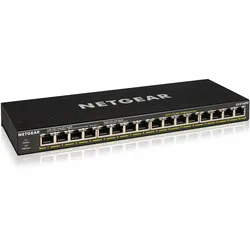 NETGEAR 16-Port Gigabit Ethernet Plus Switch mit PoE (GS316PP): unmanaged Switch mit 15 PoE+-Anschlüssen bei 180 W, 1 1G-SFP-Anschluss, Desktop- oder Wandbefestigung