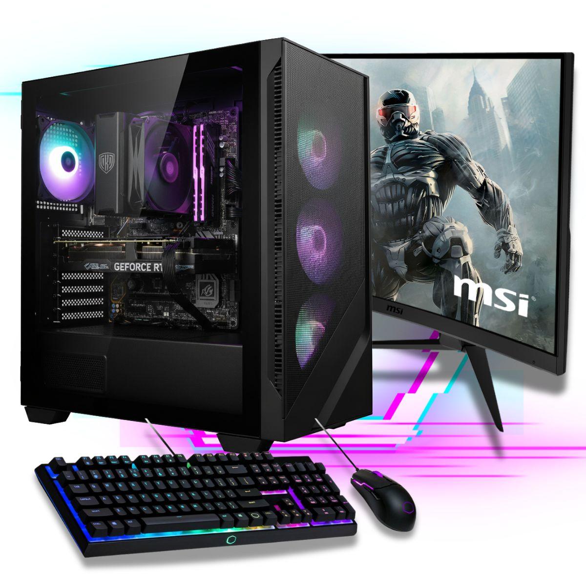 Gaming PC KomplettSet Intel Core i9 12900K - Nvidia GeForce RTX 5060 8GB - 500GB M.2 NVMe SSD - 32GB DDR4 - Windows 11 - WLAN- 27" TFT - Tastatur/Maus