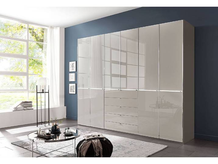 Drehtürenschrank 295 x 236cm Grau/Sandgrau