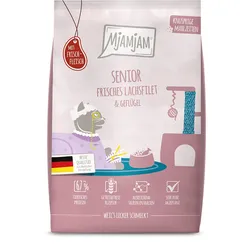 Mjamjam Frisches Lachsfilet & Geflügel Senior Katzentrockenfutter Senior Lachsfilet & Geflügel