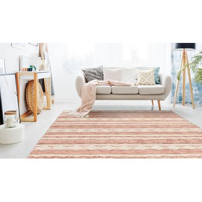 Wollteppich ME GUSTA "Bohist 225", rosa (rosa, creme), B:80cm H:15mm L:150cm, Wolle, Teppiche
