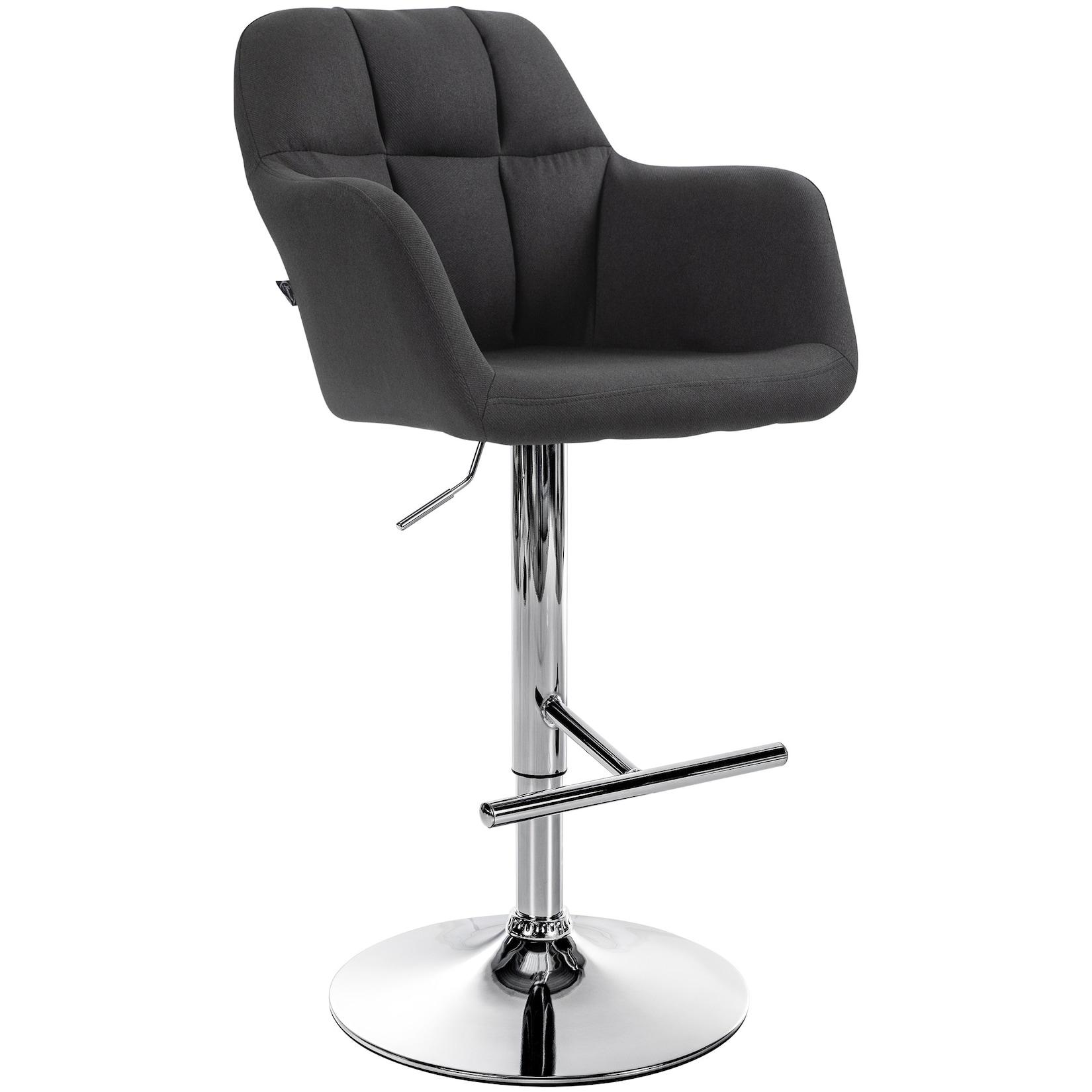 CLP Barhocker Natoma Stoff chrom - Farbe: schwarz, Gestellmaterial: Metall in Chromoptik