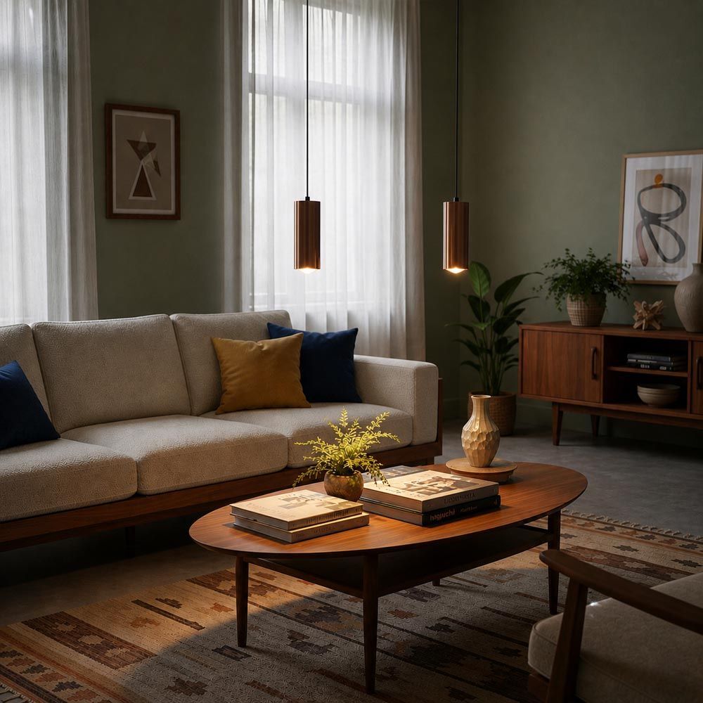 LUSENZ Pendelleuchte Erdena bronzo – GU10-Fassung – Minimalistisches Design – Licht, das zu schweben scheint – IP20 für den Innenbereich