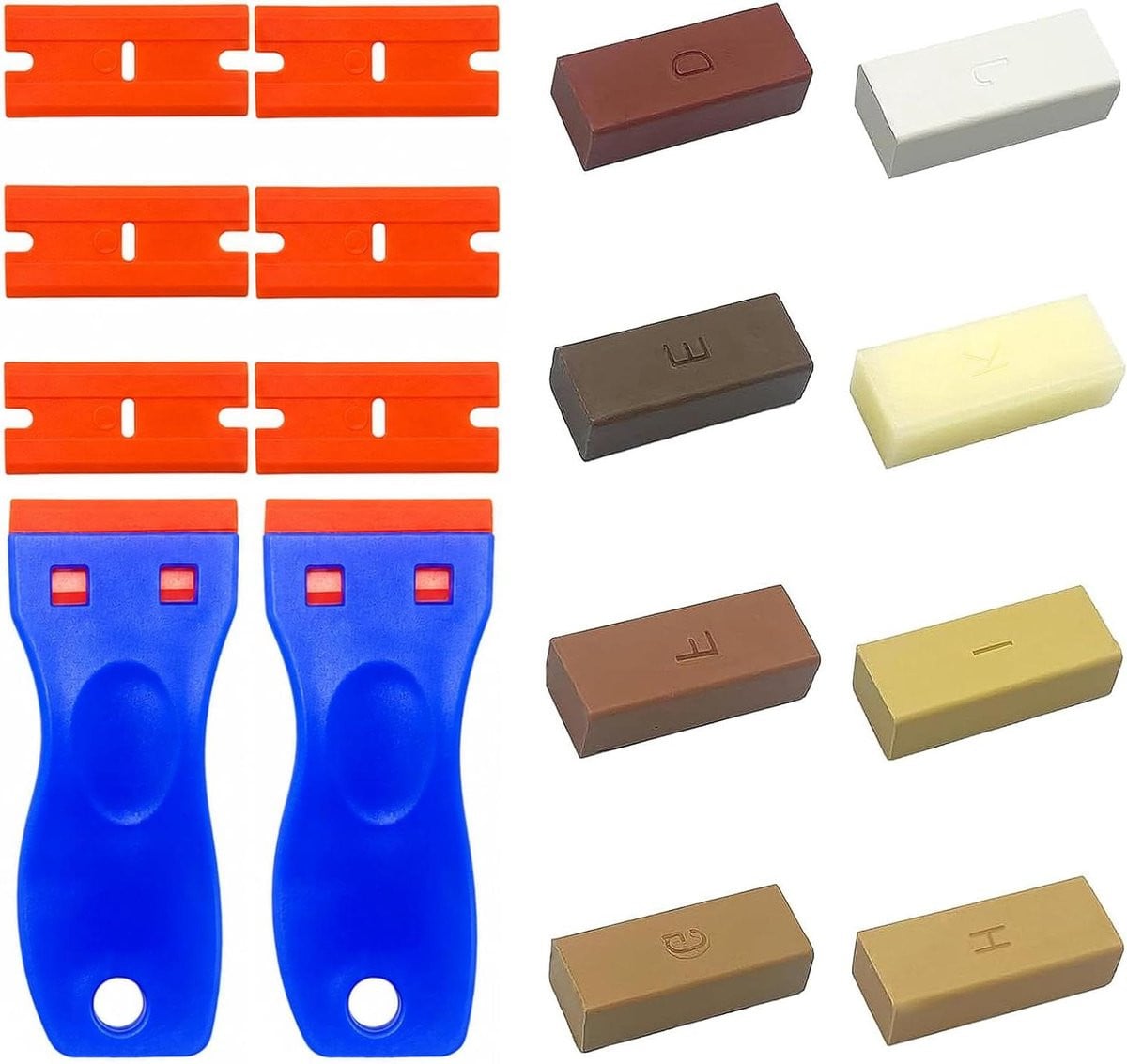 18-delige Hout Reparatieset voor Laminaat en Meubels met 8 Kleuren Wax