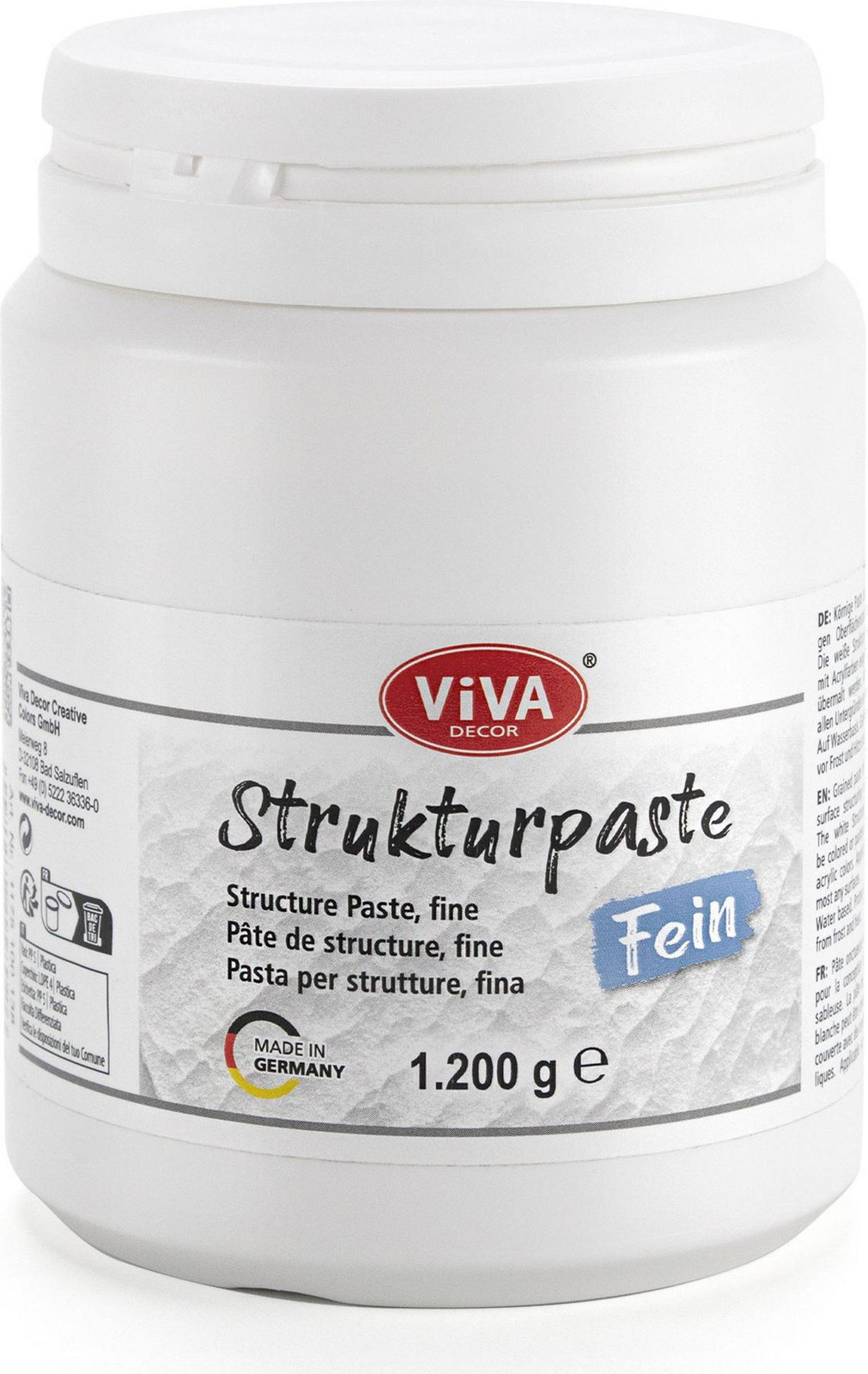 Viva Decor Structurepasta fijn wit 1.200 gram