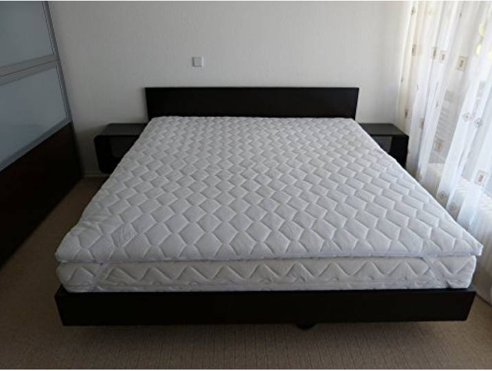 Topper Visco 180 x 200 cm. Viscoelastische Auflage Kern 7 cm. + versteppter Bezug (180)