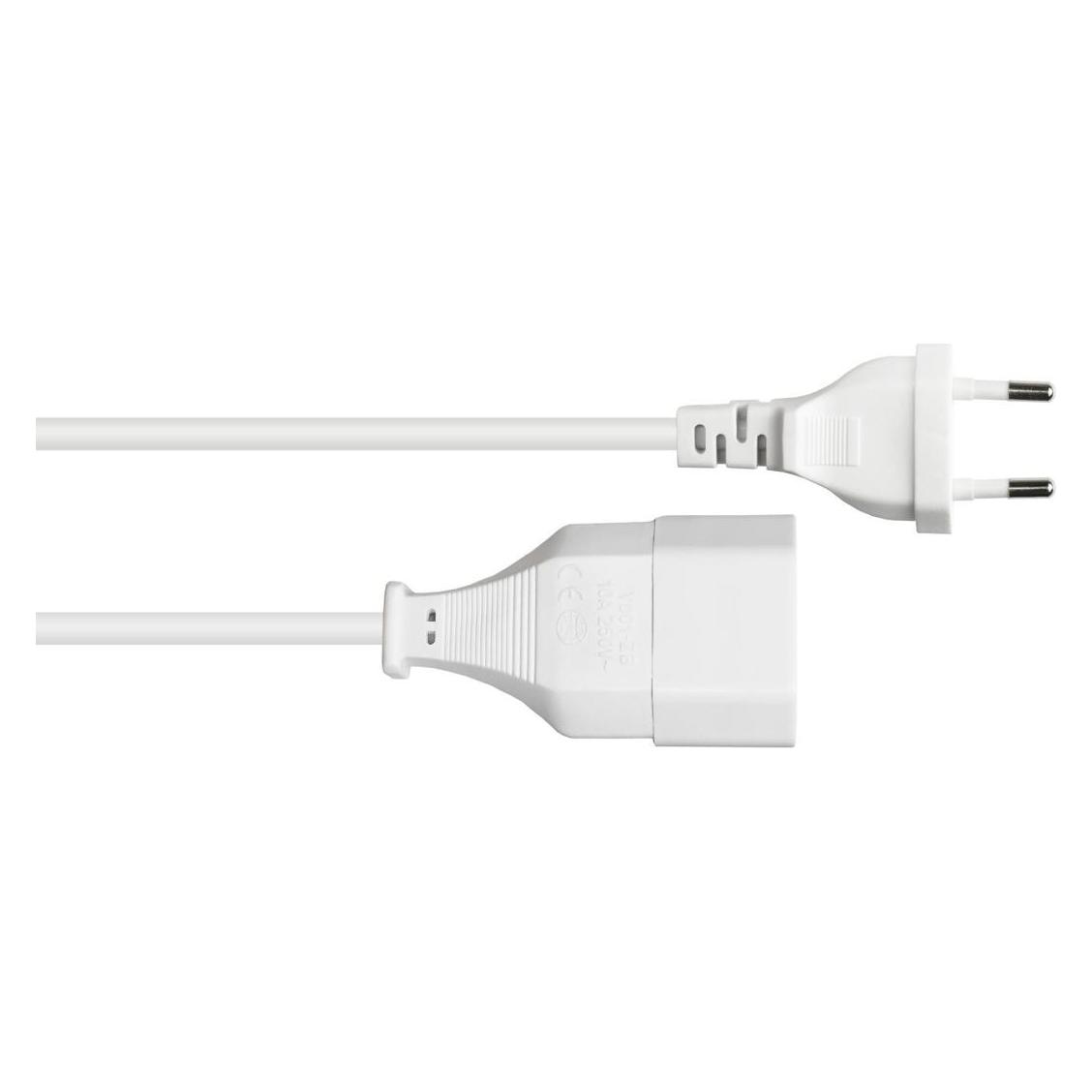 Varia Euro-Verlängerung Euro-Stecker Typ C an Euro-Buchse, weiss, 0,75mm², 3m - 5er SPAR-Set (3 m, CEE 7/3) (SK0300-W030-5)