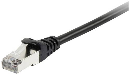 Equip 605590 RJ45 Patchkabel CAT 6 S/FTP 1.00m Schwarz vergoldete Steckkontakte