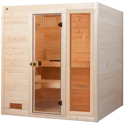 Weka Sauna 537 / Valida Gr. 3 mit Glastür+Fenster - Massivholzsauna 38 mm 9 kW Kompaktofen mit integrierter Steuerung