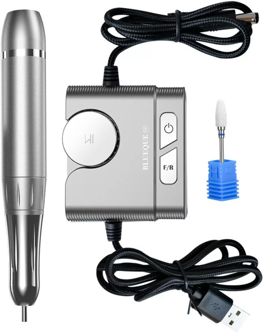 INF Professionelle elektrische Nagelfeile für Maniküre & Pediküre - Silber