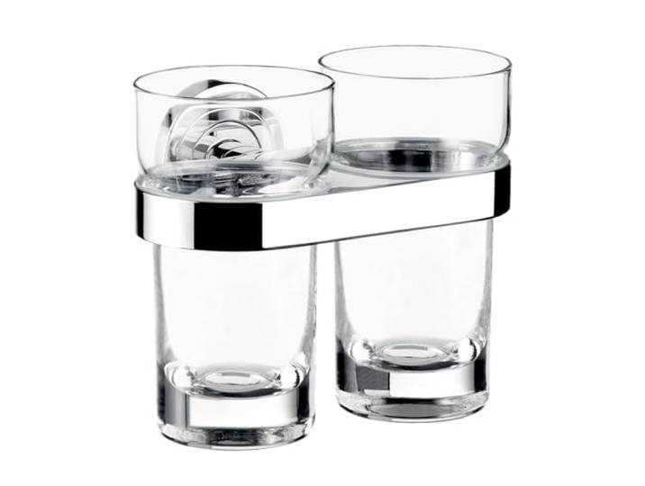 emco polo dubbele glashouder, kristalglas helder, chroom, 072500100