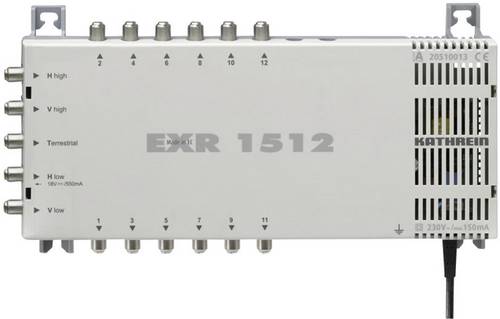 Kathrein EXR 1512 SAT Multischalter Eingänge (Multischalter): 5 (4 SAT/1 terrestrisch) Teilnehmer-Anzahl: 12