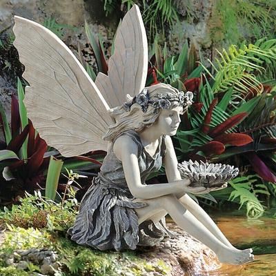Gartenfee Figuren Harz Mädchen Statue Hof Villa Dekoration Home Desktop Tischfiguren Geburtstagsgeschenk Sitzende Fee Statue Harz Handwerk Landschaftsbau Gartendekoration