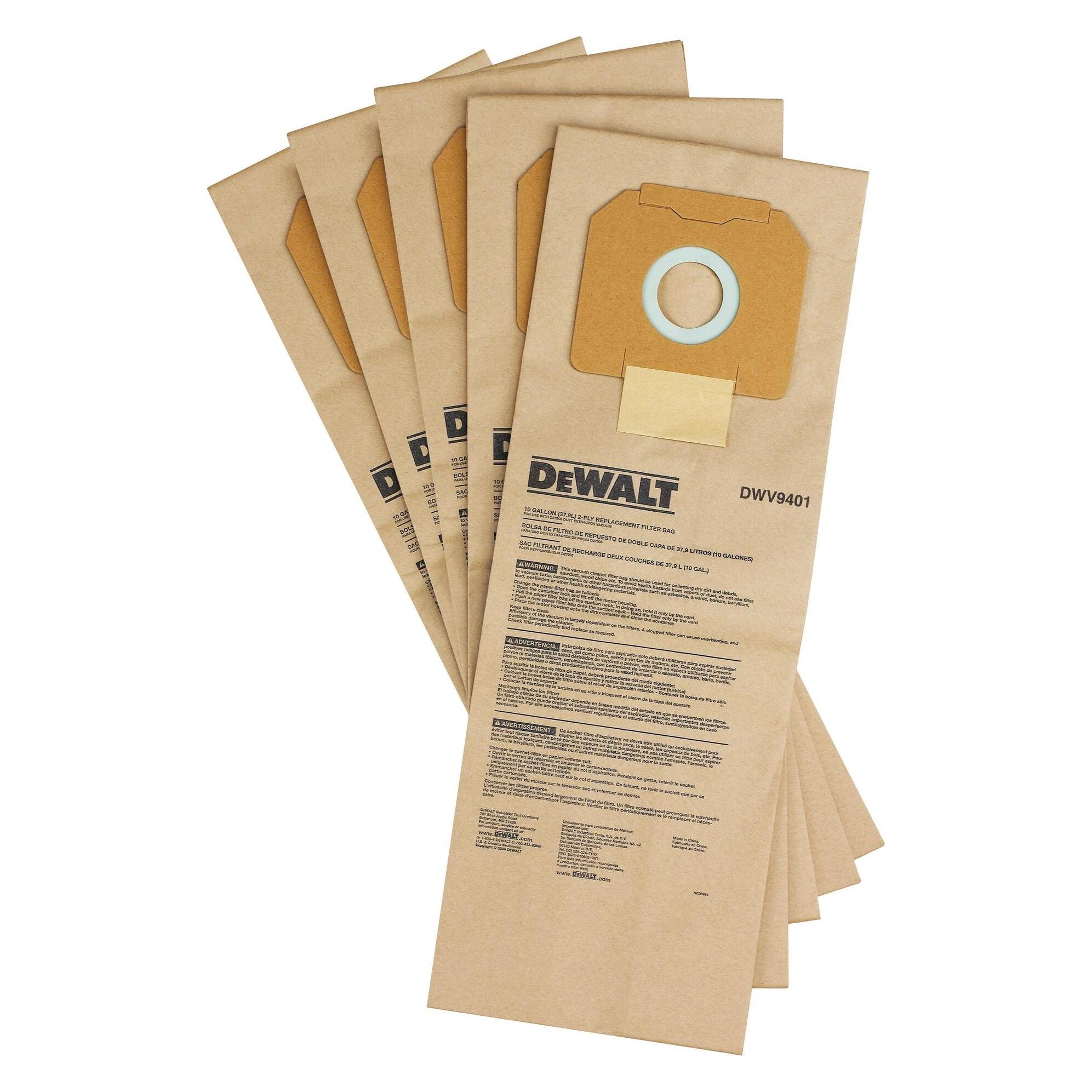 DeWalt PapierStaubbeutel (5x) (DWV9401-XJ)