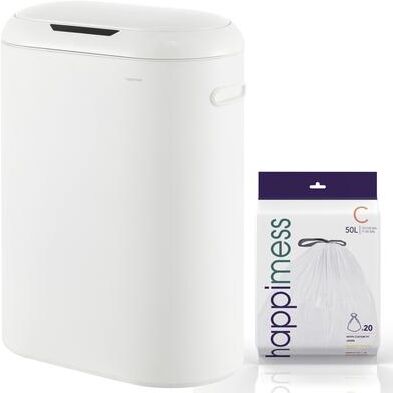 happimess Robo Kitchen 13.2-Gallon Slim Oval Motion Sensor Touchless Trash Can with Touch Mode