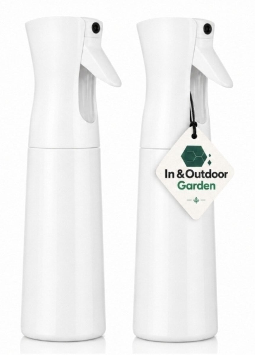 Set van 2 witte lege sprayflacons van 200 ml voor als plantenspuit of waterverstuiver
