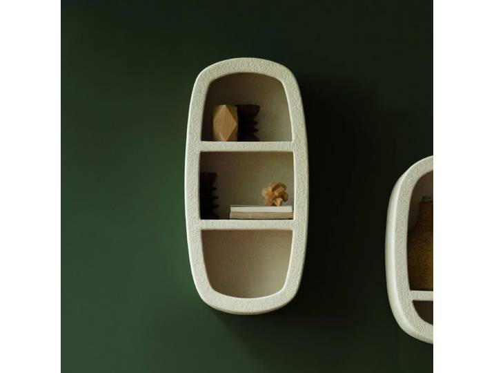 Dutchbone Wandplank Veda Gerecycled marmer, 81 x 40cm - Beige