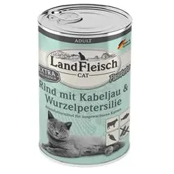 LandFleisch Cat Adult Pastete Rind+Kabeljau | 6x 400g Katzenfutter