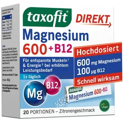 TAXOFIT Magnesium 600+B12 Direkt Granulat 20 St