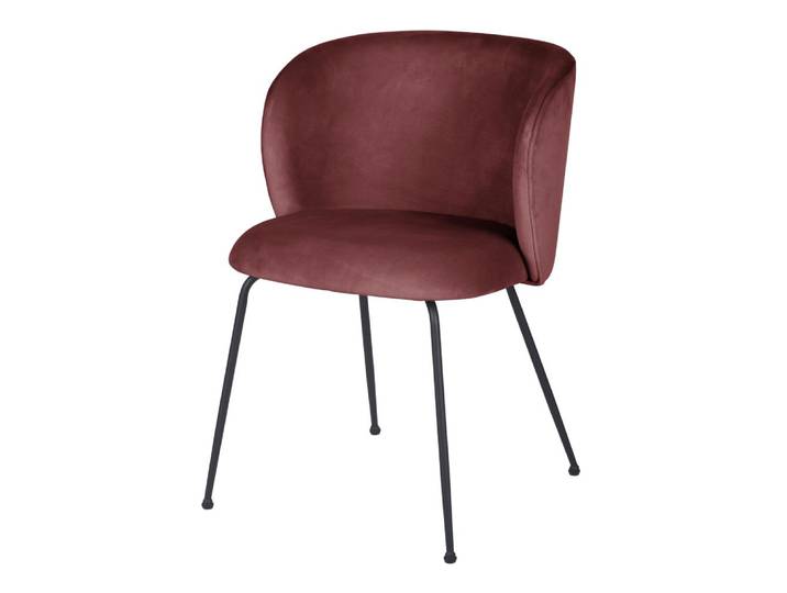 Chaise en velours terracotta et acier noir