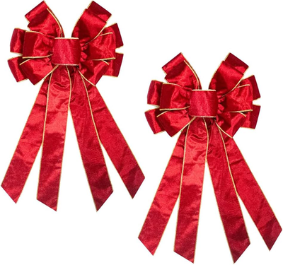 The Handy Homestead Christmas Wreath Bows, Tree Topper Bows For Christmas, Red Velvet Ribbon Bows For Wreath Decoration Christmas Wreath Bows, Tree Topper Bows For Christmas, Red Velvet Ribbon Bows For Wreath Decoration