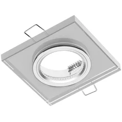 LED Einbaurahmen Glas Eckig gespiegelt 90x90x10mm Für GU10 MR16 Leuchtmittel