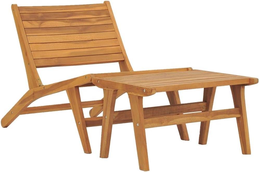 Gartenstuhl aus massivem Teakholz mit Fußablage, Gartenmöbel, Gartensitzmöbel, 13.84 kg
