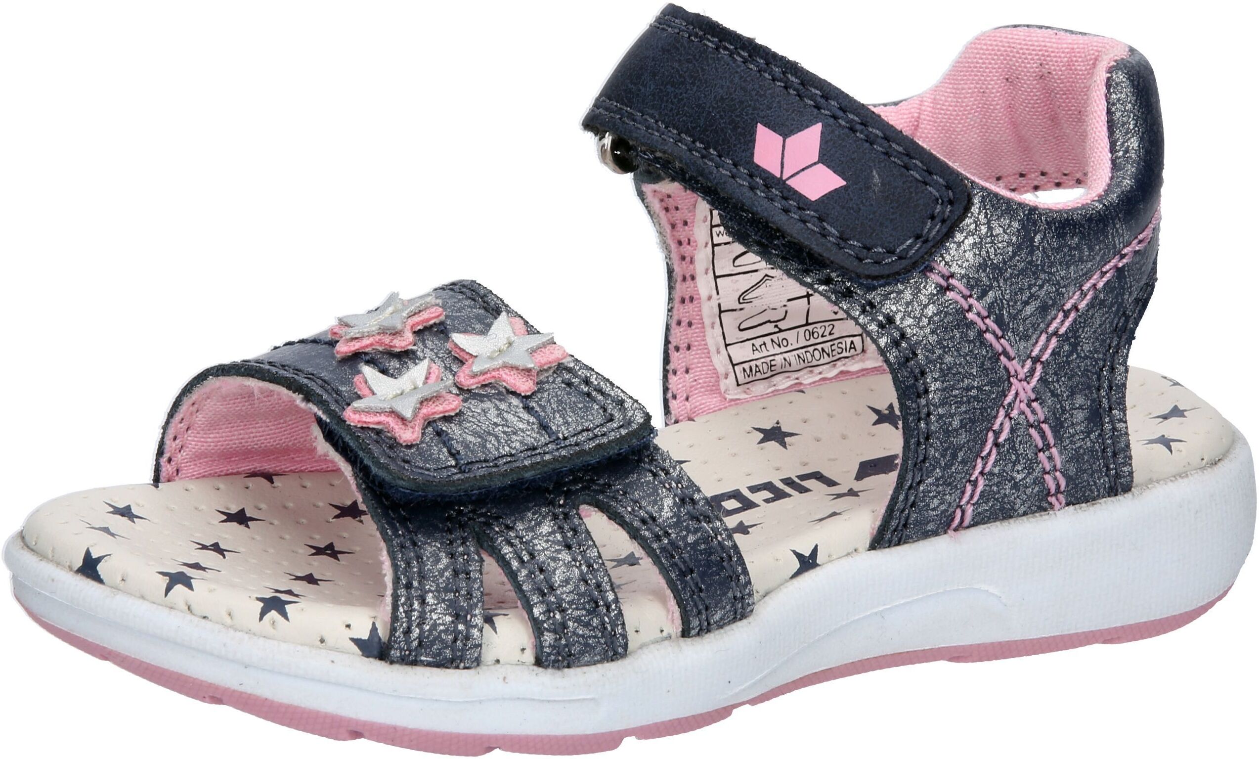 Sandale LICO "Sandale Madita V", Mädchen, Gr. 26, blau, Leder, Schuhe Sandale