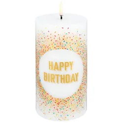 Uyuni LED Stumpenkerze 7,8x15cm Birthday Candle white
