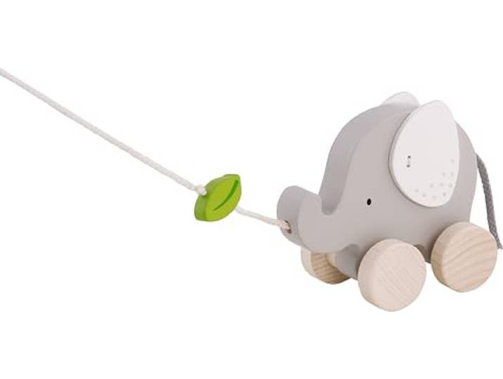 Goki - Dier, olifant met blad, babypop, meerkleurig (54866)