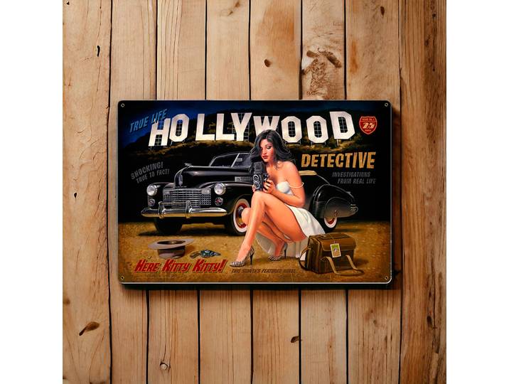 Plaque publicitaire Hollywood - Detective