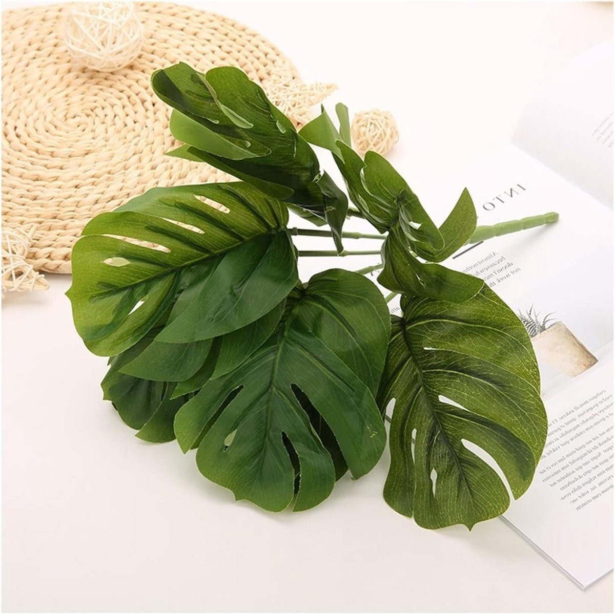 Kunstmatige Monstera Palmboom Tak voor Huisdecoratie - 35 cm