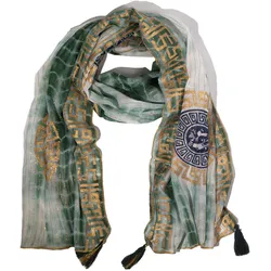 Nomad Sari Summer Marbella Print Scarf - Green with Gold  (180x50cm)