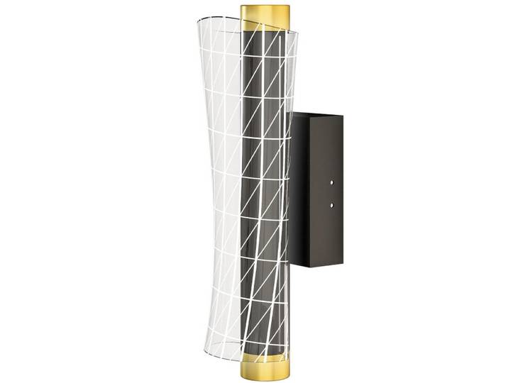 Homcom Wandleuchte 2er Set Metall Acryl Schwarz, LED integriert, 11x10.5x30.7 cm, Lampen & Leuchten, Innenbeleuchtung, Wandlampe