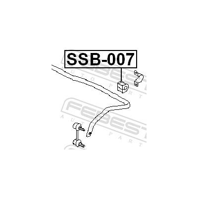 FEBEST Lagerung, Stabilisator SSB-007 Hinterachse für Subaru
