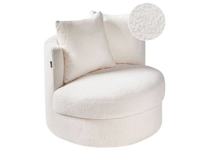 Fauteuil pivotant DALBY Bouclé Blanc