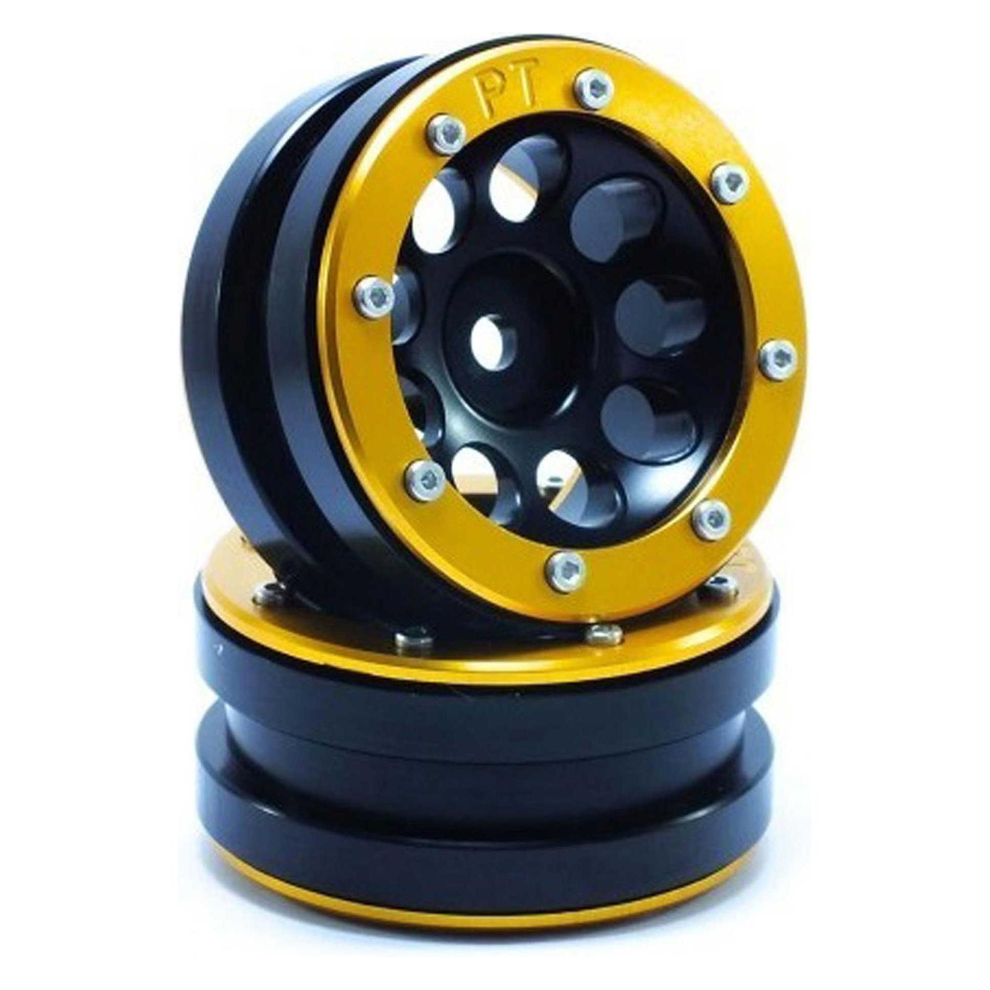 Metsafil beadlock wheels pt- ecohole schwarz/gold 1.9 (2 st.) (MT0050BGO)