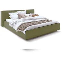 KAWOLA Bett CARLO Polsterbett Stoff olivgrün 180x200cm