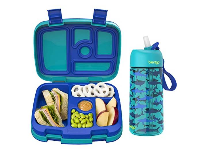 Bentgo® Kinder-Druckpackung (Hai) - Abenteuerlich - Lunchbox - 1.2L - BPA-frei - Spülmaschinenfest - Mikrowellengeeignet