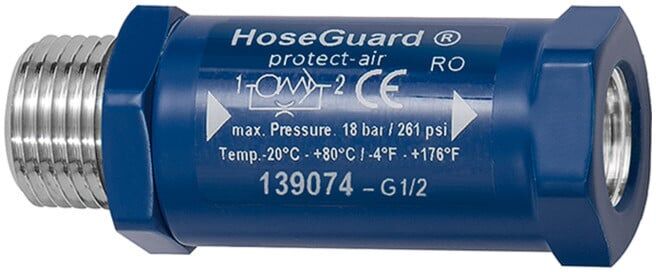 Riegler Sécurité anti-rupture de tuyau »Hose Guard«, Alu/Polyacétate, G 1/4 AG/IG (2222.14)