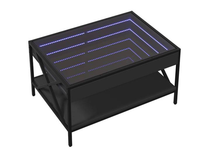 vidaXL Couchtisch Couchtisch mit Infinity-LED Schwarz 70x50x38 cm (1-St)