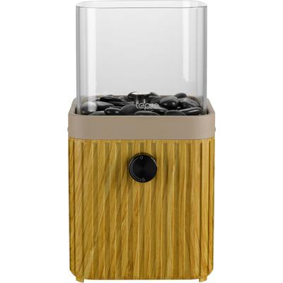 Feuerstelle TEPRO "Tisch-Gasfeuerstelle mit Dekosteinen", braun (beige), B:16cm H:30cm L:16cm, Feuerkörbe
