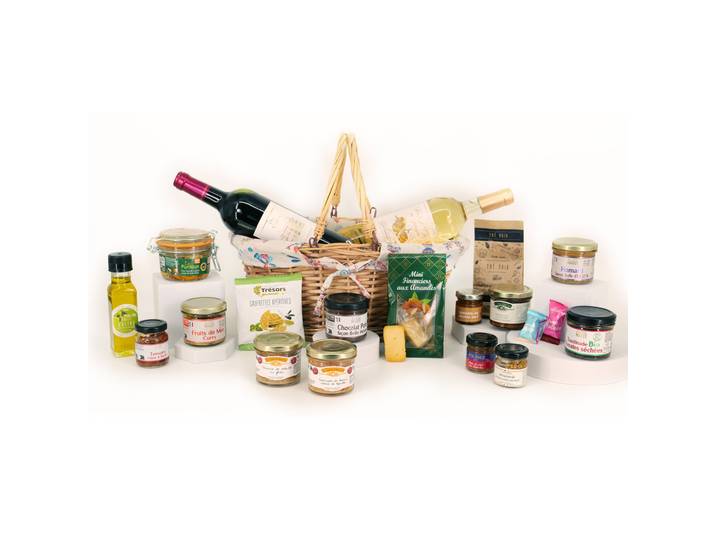 Coffret cadeau Boite Dégustation - Panier gourmand Noël prêt à offrir - 19 éléments