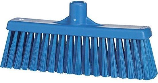 Blauwe middelgrote bezem van polypropyleen voor het schoonmaken van vloeren