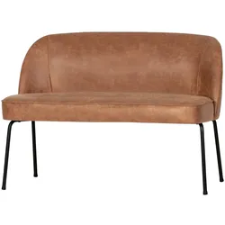 Bank Vogue aus Kunstleder, modernes Design, cognacbraun, komfortabel gepolstert, 120 cm