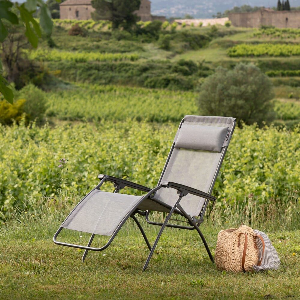 LAFUMA MOBILIER Fauteuil relax zéro gravité en acier gris l88xl67xh114 Marron 88x114x67cm