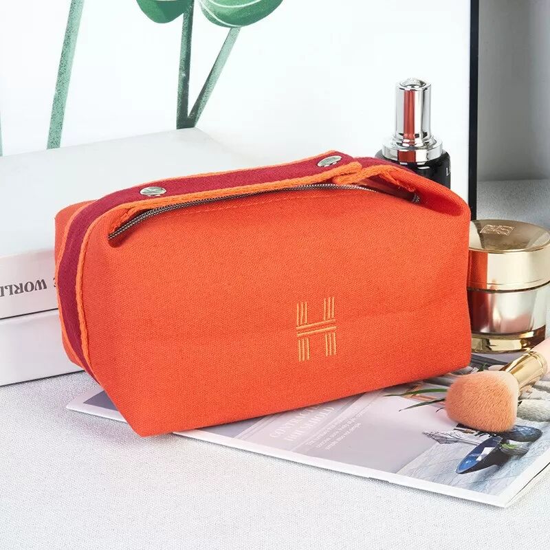 INF Tragbare Premium-Kosmetiktasche – Große Kapazität für Toilettenartikel Orange