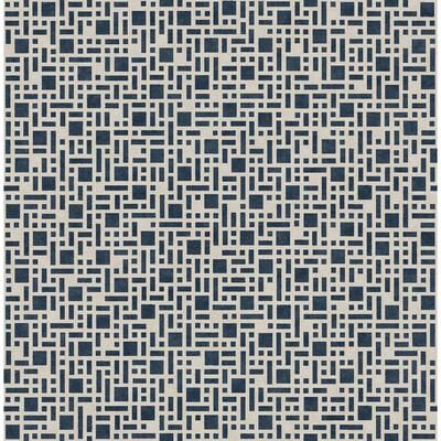 A-Street Prints Bento Indigo Geometric Wallpaper