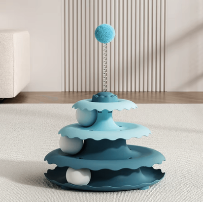 Inspire Curations SpinPounce Interactive Cat Turntable Toy blue
