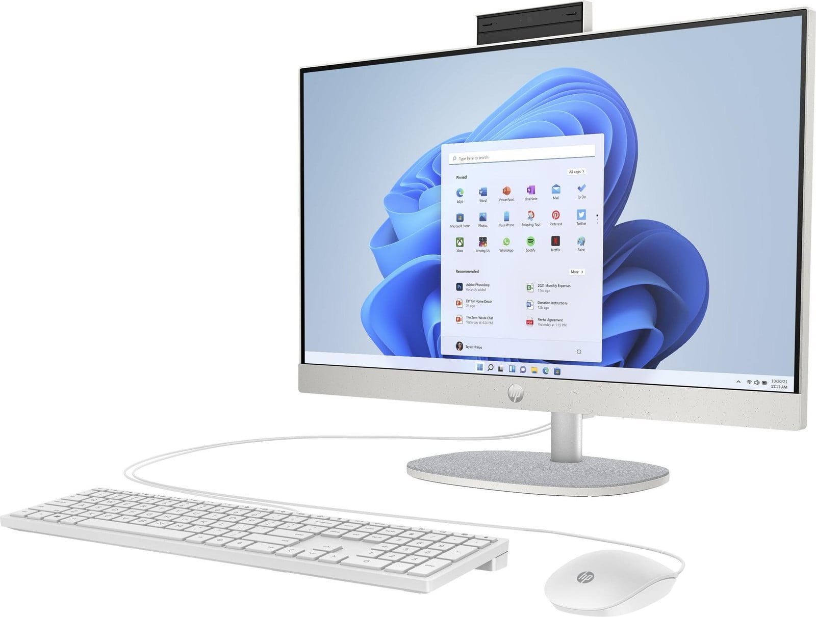 HP All-in-One 24-cr0006ng pc-systeem wit met Windows 11 Home 64-bit